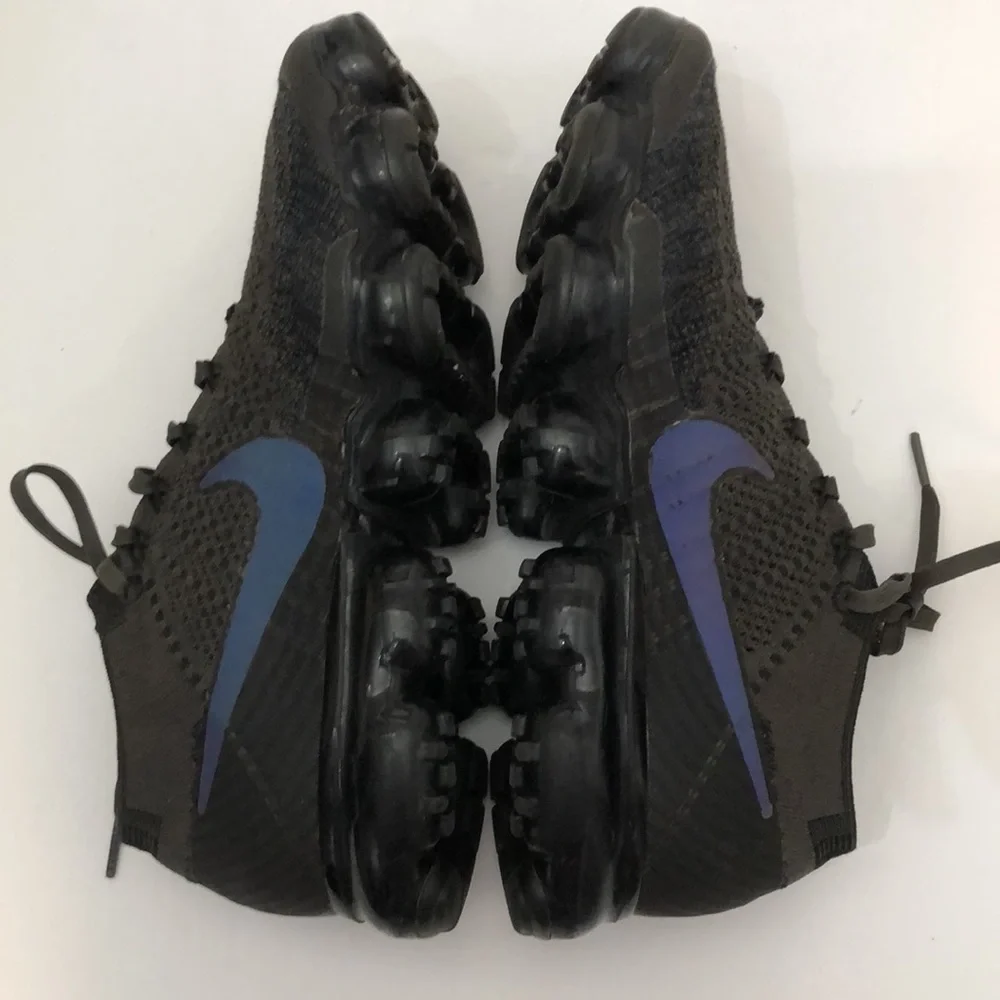 NIKE AIR VAPORMAX FLYNIT MIDNIGHT FOG GREY BLACK RUNNING SNEAKERS MENS SIZE 8.5